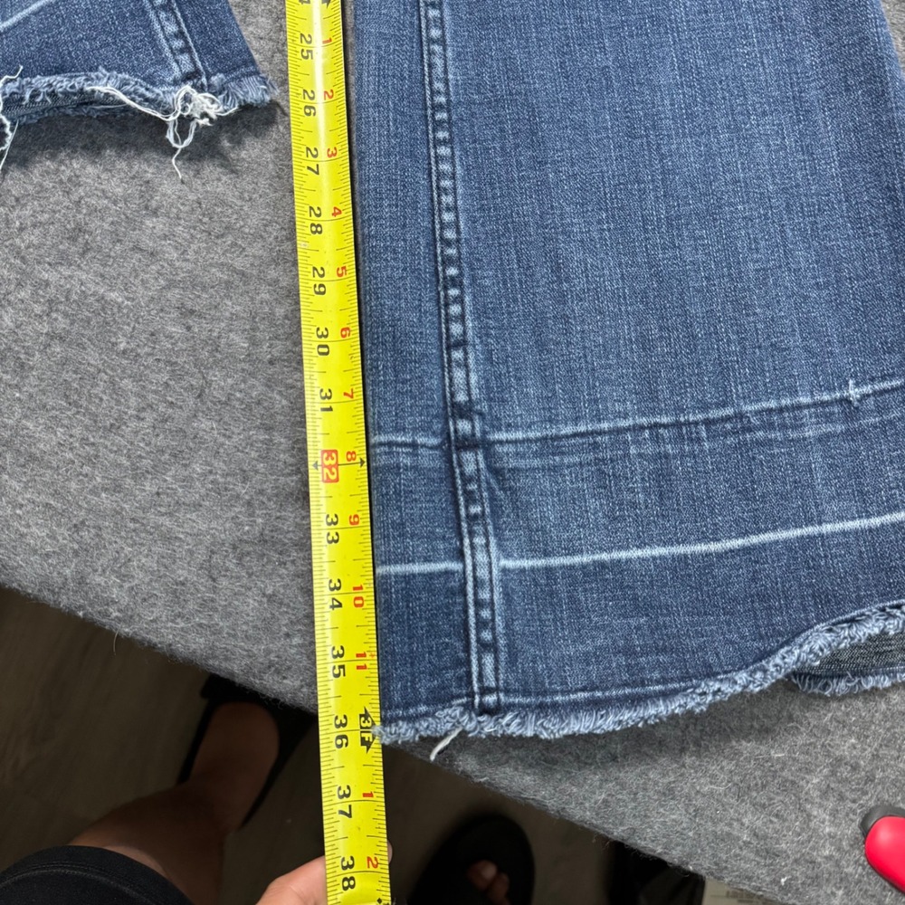 Idyllwind Miranda Lambert Womens Flare Jeans Blue Distressed Raw Hem 6W x 36L - Picture 12 of 13